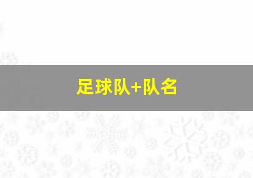 足球队 队名